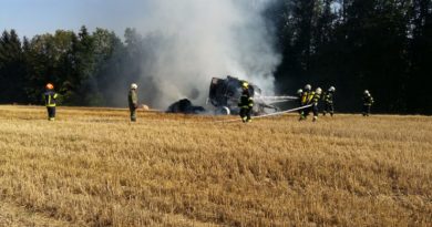 Brand einer Rundballenpresse Brand einer Rundballenpresse